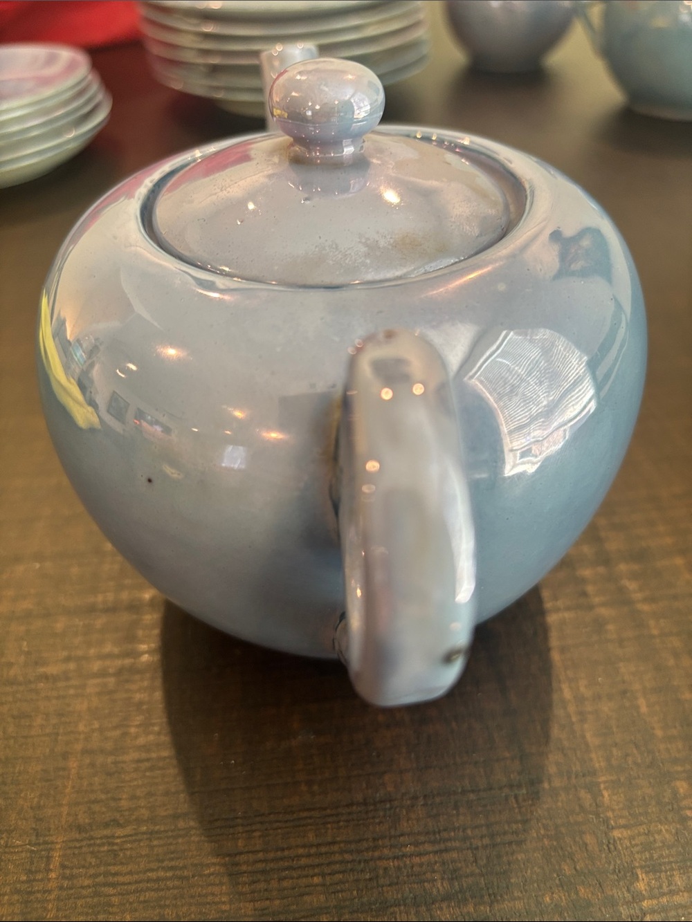 Replacement Takito T&T Japan Iridescent Blue Luster Teapot Vintage 1930s - Picture 4 of 5